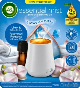 Air Wick aroma difuzér + náplň Linen & White Orchid 20 ml